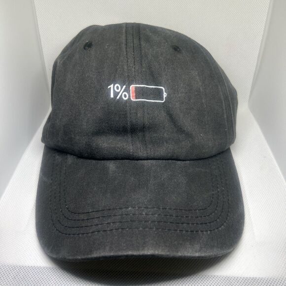 “1% Battery” Baseball Cap – Funny Adjustable Dad Hat - Picture 1 of 5